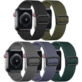 Adorve Stretcy Band متوافق مع Apple Watch Band Ultra 2 49mm 46mm 45mm 44mm 42mm 42mm 41mm 41mm Men Women ، حزام مضفر نايلون ناعم مرن لسلسلة فرق Iwatch 10/Se/9/8/7/6/6/5/2/2/1