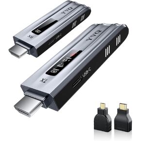 Wireless HDMI Transmitter and Receiver, 4K Decode, 100FT Range, 2.4G/5G Plug & Play, No App/Bluetooth, Metal Housing, for Streaming Video & Audio to HDTV/Projector/PC/Laptop/TV Box