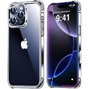 Mkeke for iPhone 16 Pro Case Clear [Not-Yellowing] [Military-Grade Drop Protection] Shockproof Protective Clear iPhone 16 Pro Case Phone Bumper for Apple 6.3 inch 2024