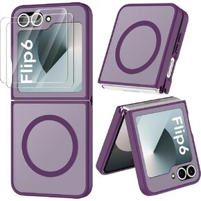 ORETECH Magnetic Case Compatible with Samsung Galaxy Z Fold 6 Case, Transparent Back Non-Slip Hard PC Shockproof Bumper Protective Phone Case Cover for Samsung Z Fold 6 - Clear