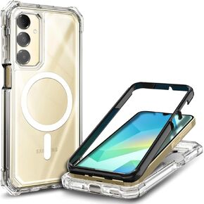 for Samsung Galaxy A16 5G Phone Case, Magnetic Case [Compatible with Mag-Safe] Shockproof Protective Bumper Case (Glitter Rose Gold)