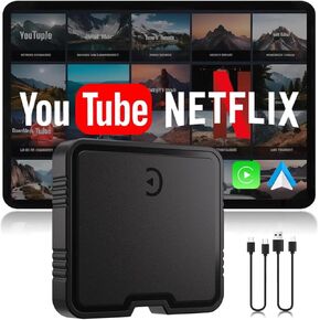 محول CarPlay لـ iPhone مع بطاقة Netflix Youtube TF ، و Wireless AI Box Adapter و Android Auto Dongle سهلة الإعداد ، مربع الفيديو تحويله إلى دفق carplay إلى سيارتك