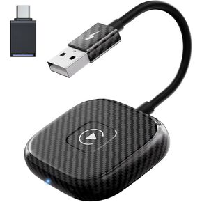 محول CarPlay اللاسلكي لـ Apple iPhone ， Carplay اللاسلكي USB Dongle Converter Wired Carplay إلى اللاسلكي ، ودعم قابس التحديث والتشغيل عبر الإنترنت ، وتناسب السيارات المدمجة في Carplay (الكربون)