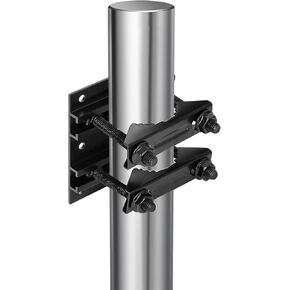 1 Pack 2.67" Pole Mounting Kit, Mast Mount Brackets for Outside Antenna, Street Sign Mounting Hardware for Light Poles, Outdoor Security Camera Bracket, Side Mount Flag Pole Holder L