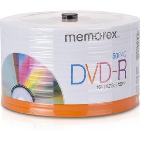 Memorex 32020031749 DVD-R 16x أقراص قاعدة المغزل ECO ، 50 حزمة