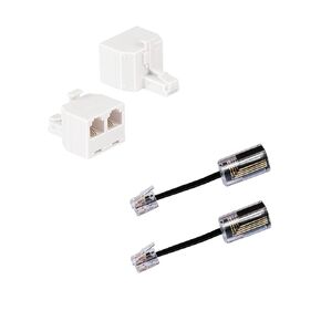 Lativu Phone Line Splitter, 2 Pack Phone Jack Splitter Wireless and Phone Cord Detangler 2 Pack Tangle Free