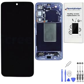 Samsung Galaxy S24 Plus LCD Screen Replacement, 6.7 inch AMOLED Display with Touch Digitizer Frame (Amber Yellow Frame)