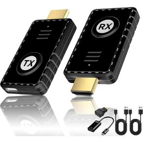 HDMI Transmitter and Receiver 100ft/30m, 1080P Output Wireless,2.4G/5G Plug&Play Portable HDMI Wireless,for Streaming Video and Audio to Monitor from Laptop/TV Box