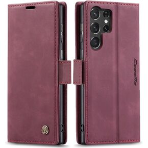 Kowauri for Samsung Galaxy S25 Ultra Case, Classic Design Leather Wallet Magnetic Closure Flip Case with Kickstand Card Holder Slot Shockproof Protective Cover for Samsung Galaxy S25 Ultra (Coffee)