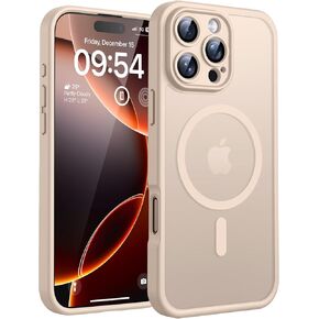 TOCOL for iPhone 16 Pro Max Case, Compatible with Magsafe, Full Camera Protection, Drop Protection, Magnetic Translucent Matte Back Bumper Phone Case for 16 Pro Max 6.9-Inch (Black)