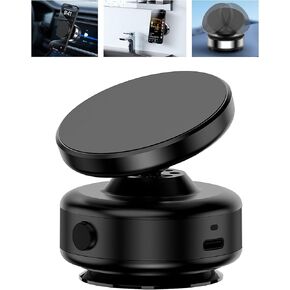for Magsafe Car Mount Electric Suction Cup Vacuum Magnetic Phone Holder for Car Accessories for iPhone 16 Pro Max 15 14 13 12 Plus 360° Rotatable Magnet Cell Phone Suckers for Your Car(Black)