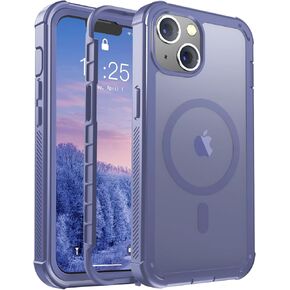 for iPhone 13 case, with [Compatible with MagSafe][Military Grade Drop Protection][Heavy Duty Protection][Non-Slip][Shockproof] with 2-Layer Durable Bumper Phone Case 6.1''-Black