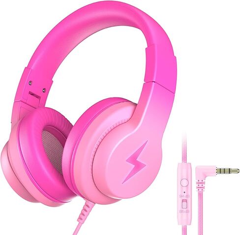 Kids Headphones, Wired Headphones for Kids Over Ear with Microphone, 85/94dB Volume Limiter Headphone for Girls Boys, Foldable Headphone for Learning & Entertainment,Gradient Purple in Saudi Arabia
