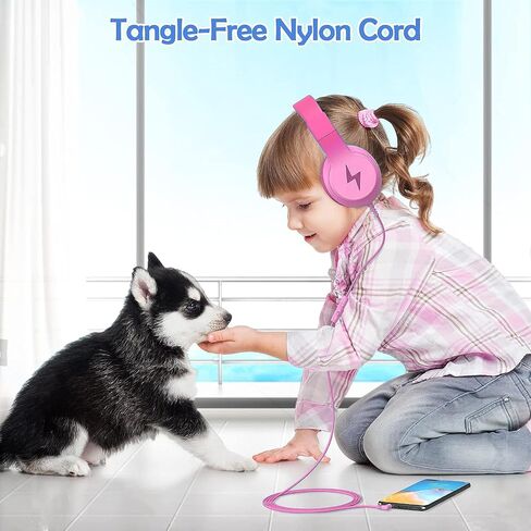 Kids Headphones, Wired Headphones for Kids Over Ear with Microphone, 85/94dB Volume Limiter Headphone for Girls Boys, Foldable Headphone for Learning & Entertainment,Gradient Purple in Saudi Arabia