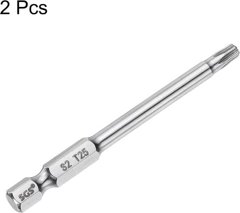 HARFINGTON 2pcs T20 Torx Bit 1/4" Hex Shank 3" Long S2 Steel Magnetic Tamper Resistant Star Bits Torx Head with Hole Industrial Grade for Driver Drill Bits Remove Fastening Screws in Saudi Arabia
