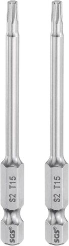 HARFINGTON 2pcs T20 Torx Bit 1/4" Hex Shank 3" Long S2 Steel Magnetic Tamper Resistant Star Bits Torx Head with Hole Industrial Grade for Driver Drill Bits Remove Fastening Screws in Saudi Arabia