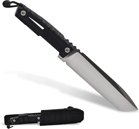 نسبة Extrema - Tuscan (Black) ، Bohler N690 Steel Blade 3.5 مم ، صلابة إلى 58 HRC ، شفرة الساتان ، مقبض الألمنيوم ، مصنوع في إيطاليا in Kuwait