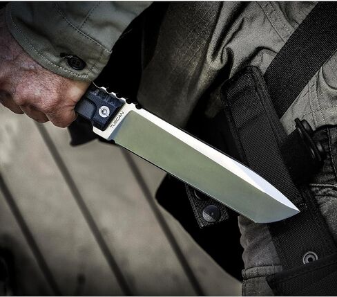 نسبة Extrema - Tuscan (Black) ، Bohler N690 Steel Blade 3.5 مم ، صلابة إلى 58 HRC ، شفرة الساتان ، مقبض الألمنيوم ، مصنوع في إيطاليا in Kuwait