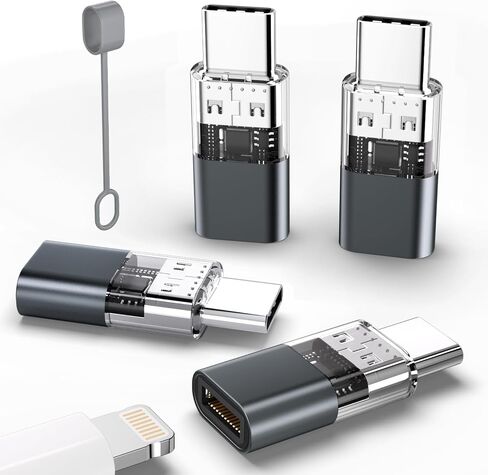 4 Pack Lightning to USB C Adapter for iPhone 15/16 Pro/16 Pro Max/Plus,Samsung S24,iPad Air,Nintendo Switch,Fast Charging&Data Transfer (Lightning to USB C Adapter) in Kuwait