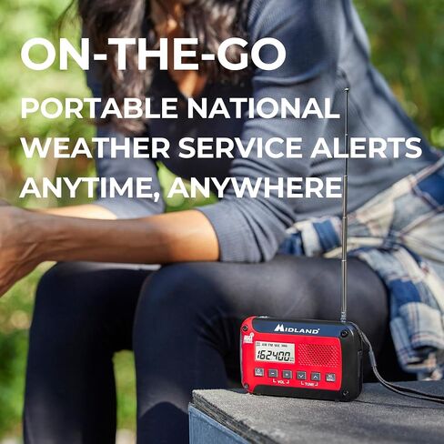 Midland® - ER10VP Weather Radio with Flashlight & Emergency Alert - AM/FM Radio - Compact and Easy to Carry - SOS Strobe Signal and Headphone Jack in Saudi Arabia