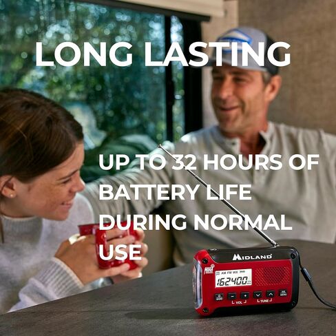 Midland® - ER10VP Weather Radio with Flashlight & Emergency Alert - AM/FM Radio - Compact and Easy to Carry - SOS Strobe Signal and Headphone Jack in Saudi Arabia