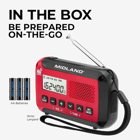 Midland® - ER10VP Weather Radio with Flashlight & Emergency Alert - AM/FM Radio - Compact and Easy to Carry - SOS Strobe Signal and Headphone Jack in Saudi Arabia