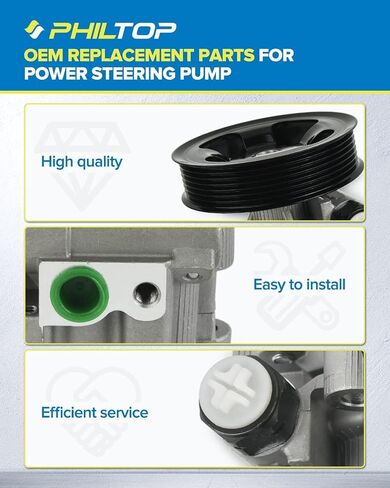 PHILTOP 20-55982 Power Steering Pump for Grand Prix 2004-2008 3.8L, Impala 2004-2005 3.8L, Monte Carlo 2004-2005 3.8L, LaCrosse 2005-2009 3.8L, Power Assist Pump 10325212, 15295880, 2055982F in Saudi Arabia