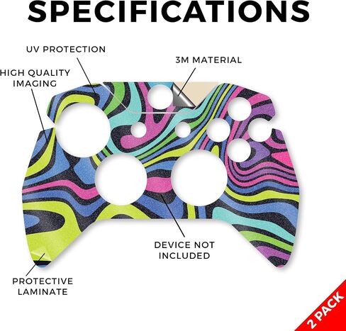 Glossy Glitter Skin متوافق مع Microsoft Xbox One Controller (حزمة 2) - التضاريس الحرارية - قسط 3M فينيل غلاف الالتفاف غلاف ملصق - يسهل تطبيقه | مصنوع في الولايات المتحدة الأمريكية من قبل Mayyskins in Saudi Arabia