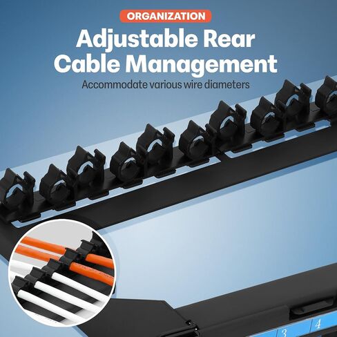لوحة تصحيح Keystone Port 24 Port 24 (حزمة واحدة) - لوحات قابلة للإزالة 6 شركات للمنفذ - استخدم مع شواهد مفاتيح ملف تعريف ضئيلة فقط (قد لا تتناسب الرافعات الأوسع جنبًا إلى جنب) - مع شريط كبل خلفي قابل للتعديل in Kuwait