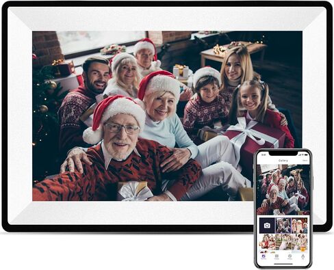 Frameo WiFi Digital Picture Frame, 10.1 Inch Smart Digital Photo Frame with 32GB Storage, 1280x800 IPS HD Touch Screen, Auto-Rotate, Easy Setup to Share Photos or Videos Remotely via App from Anywhere in Saudi Arabia
