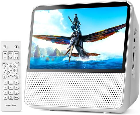 Roadom 9.8 "مشغل أقراص DVD المحمولة مع الشاشة ، 7 '' HD 1024*600 شاشة رقمية ، 4000 مللي أمبير في الساعة صوت استريو Hi-Fi ، جهاز التحكم عن بُعد ، تلفزيون مزامنة ، تشغيل استئناف ، DVD/CD/Bluetooth/USB/خط/مؤقت/تكرار. in Kuwait