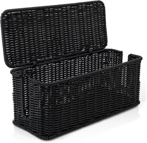Cable Management Box, Handmade Rattan Cord Organizer for Power Strip | Open Slots Cord Hider for Power Strip, Router & USB Hub, Registered U.S. Design Patent in Kuwait