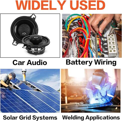 8 Gauge Wire (25ft Each - Red/Black) Copper Clad Aluminum CCA - Primary Automotive Wire,Car Amplifier Power & Ground Cable, 20PCS Lugs Terminal Connectors,20PCS 2:1 Heat Shrink Tubing in Kuwait