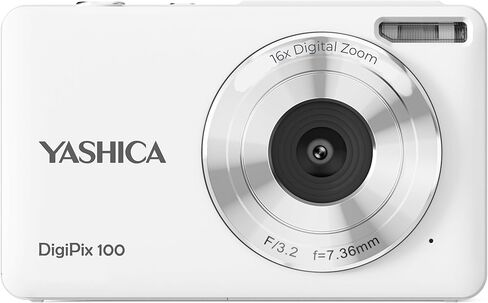 Yashica Digipix 100 Digital Camera - FHD 1080p point و shoot مع Zoom 16x ، يدعم بطاقات Micro SD - Silver in Kuwait