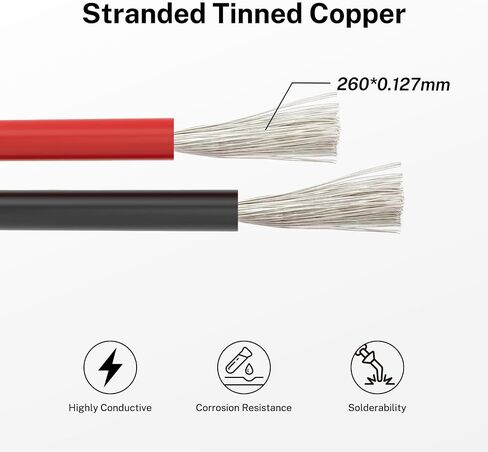 FIRMERST 16 Gauge Flexible Silicone Wire 25FT Red and 25FT Black Stranded Tinner Copper Conductor in Saudi Arabia