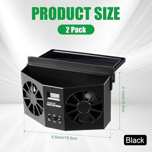 2 Pack Solar Powered Car Exhaust Fan 3 Fans Car Window Air Vent Radiator Solar Energy Cooling Vent Exhaust for General Types(Solar & USB Cable 3 Fans,White) in Saudi Arabia