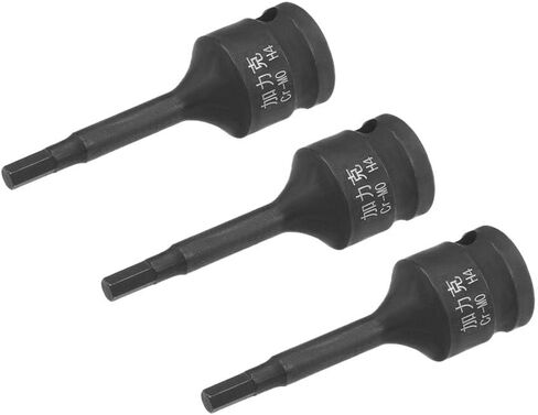 TOP-VIGOR 3Pcs Impact Hex Bit Socket, 3/8" Drive x H5 (5mm) Allen Key Socket, Premium CR-MO Steel Bits, Hex Bit with 60mm Length for Torque Wrench, Ratchet Wrench, Impact Power Drills in Saudi Arabia
