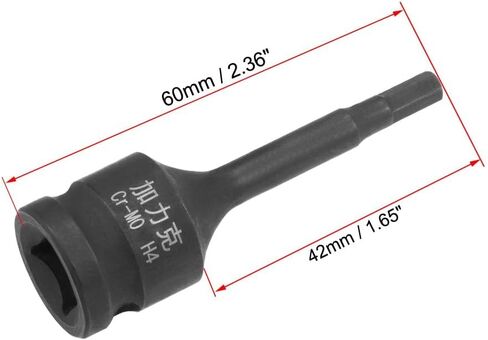 TOP-VIGOR 3Pcs Impact Hex Bit Socket, 3/8" Drive x H5 (5mm) Allen Key Socket, Premium CR-MO Steel Bits, Hex Bit with 60mm Length for Torque Wrench, Ratchet Wrench, Impact Power Drills in Saudi Arabia