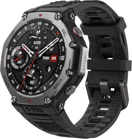 Amazfit T-Rex 3 Military Smart Watch 48mm, Fitness Watches with GPS (with Privacy), AI, Voice Control, Offline Maps, for Android or iPhone, 170 Sports Modes, 328ft Water-Resistant, Black in Kuwait