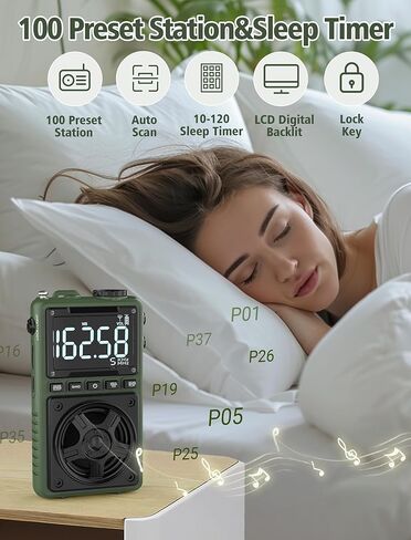 Bluetooth AM FM Shortwave Radio with NOAA Weather Alert,1250mAh Rechargeable Portable Pocket Radio with Best Reception,5W Big Speaker, Digital Tuner and Earphone,Support SD Card and USB MP3 Player in Kuwait