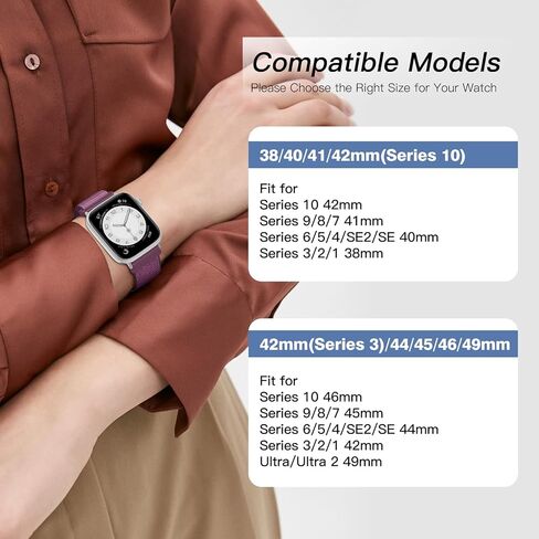 6 Pack Nylon Sport Loop Band Compatible with Apple Watch Band 38mm 40mm 41mm 42mm 44mm 45mm 46mm 49mm Women Men, Soft Adjustable Braided Replacement Straps for iWatch Series 10 9 8 7 6 5 4 3 2 1 SE Ultra in Saudi Arabia