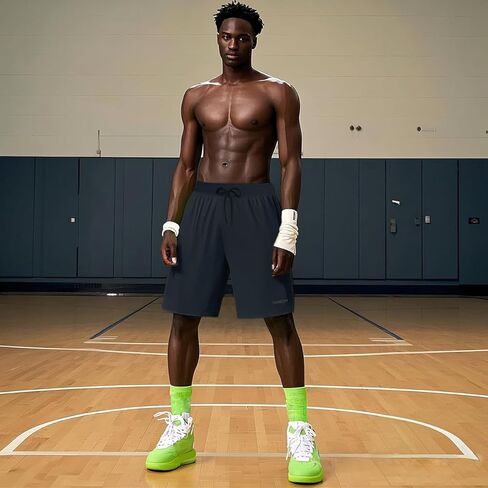 شورت ZONBAILON رجالي رياضي بخصر مطاطي مع جيوب عميقة برباط 9 بوصة درزة داخلية in Kuwait