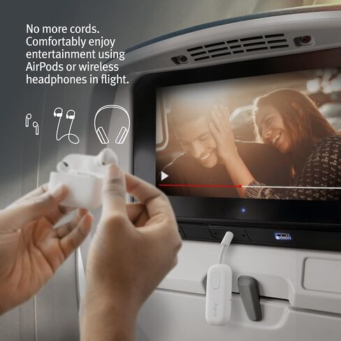 AirFly Pro 2 – Bluetooth Adapter for Airplane, Pair 2 AirPods or Wireless Headphones – 3.5mm AUX Bluetooth Transmitter and Receiver for Cars, Boats, Treadmills, TVs & More – Airplane Travel Essentials in Saudi Arabia