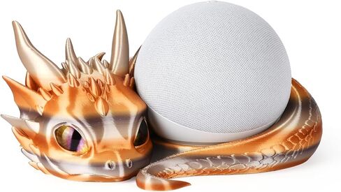 Dragon Stand for Echo Dot 4th/5th Gen ، حامل مكبر صوت ذكي ثلاثي الأبعاد وزينة سطح المكتب الرائعة (أسود أرجواني) in Kuwait