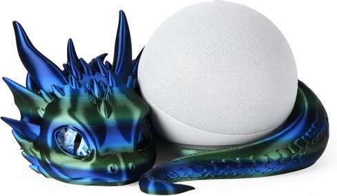 Dragon Stand for Echo Dot 4th/5th Gen ، حامل مكبر صوت ذكي ثلاثي الأبعاد وزينة سطح المكتب الرائعة (أسود أرجواني) in Kuwait