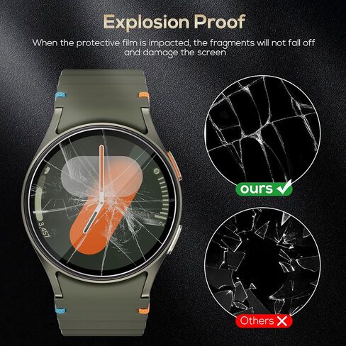 Watbro [3+3pack] لـ Samsung Galaxy Watch 6 Classic 43ms Privacy Screen Protector Glass ، 2.5d 9H Hardness ultra-shin-thin for Samsung Galaxy Watch anti anti scratch ، free bopble anti-peeping in Kuwait