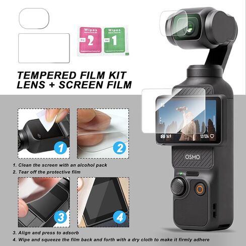 قفص واقية من الألومنيوم لـ DJI Osmo Pocket 3 كاميرا ، واقي شاشة زجاجي مقسى 9H وإطار قوس التثبيت الممتد مع حامل أحذية بارد ، وملحقات محول التوسع لـ DJI Osmo Pocket 3 in Kuwait