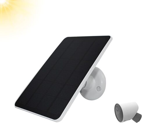 Solar Panel Compatible with WYZE Battery Cam Pro Camera, Wireless Security Camera Outdoor 4W Solar Panel with 10ft Micro USB Charging Cable Type C Port, White in Saudi Arabia