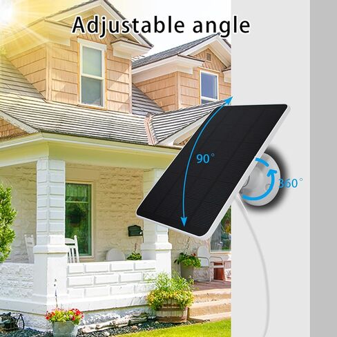 Solar Panel Compatible with WYZE Battery Cam Pro Camera, Wireless Security Camera Outdoor 4W Solar Panel with 10ft Micro USB Charging Cable Type C Port, White in Saudi Arabia