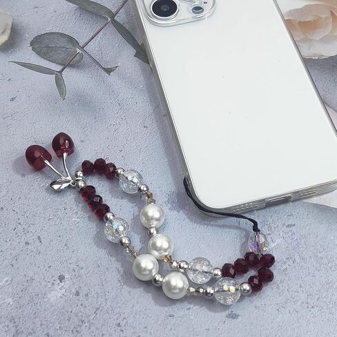 Phone Charms Cute Cherry Butterfly Cell Phone Lanyard Strap Wrist Strap for Bag Airpods Camera Pendants Decor in Kuwait